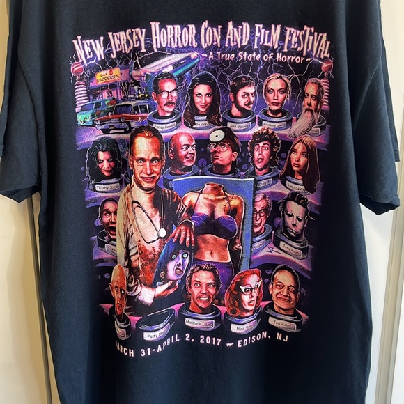 New Jersey Horror Con Film Festival black t-shirt, size extra large. 2017. - Picture 2 of 8